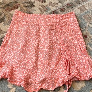 URBAN Romantics Coral and White Polka Dot Skirt